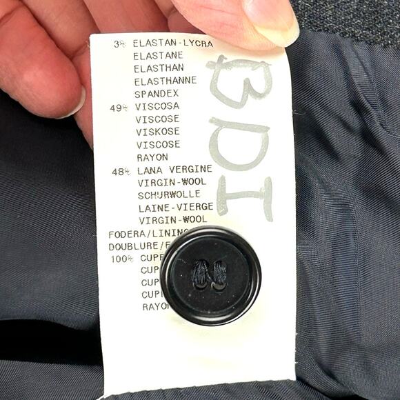 Armani Collezioni Gray Wool Blend Offset Pocket 12 Blazer Minimalist MSRP $854 - Picture 9 of 9